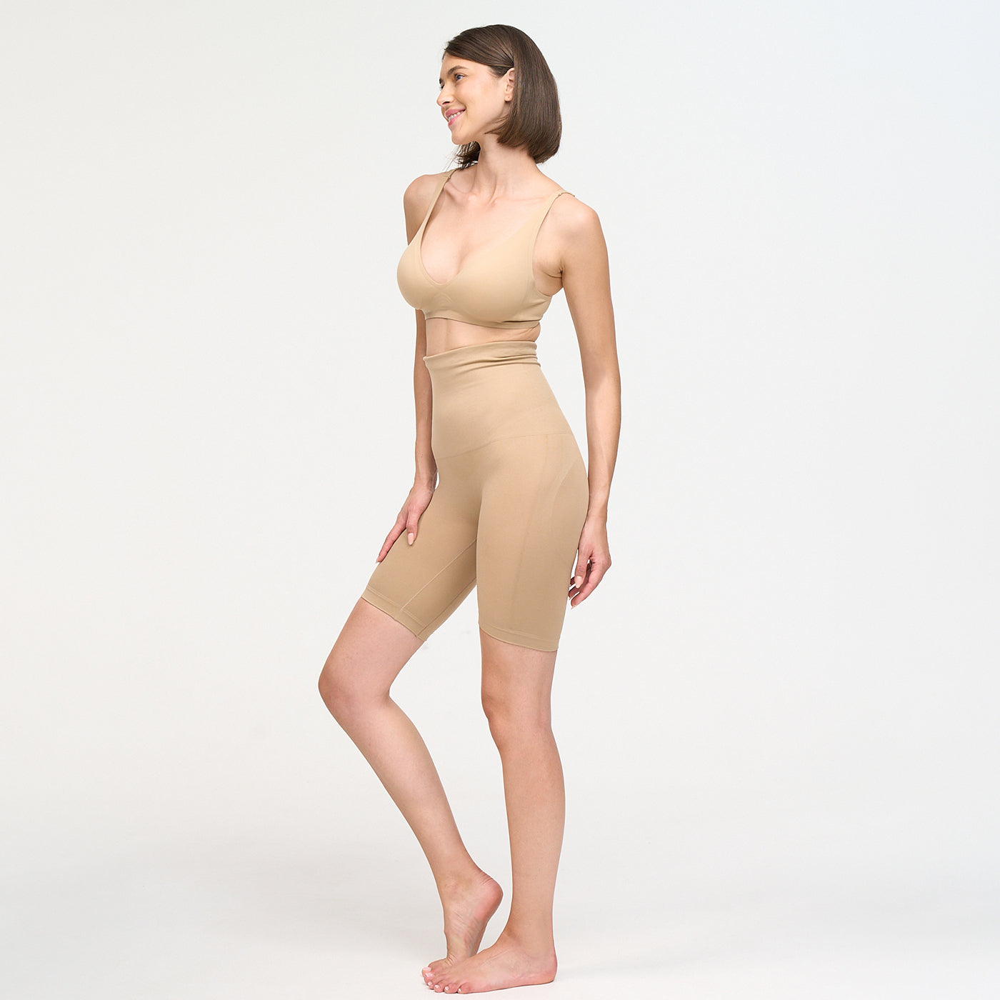 High -taille vormgevende shorts