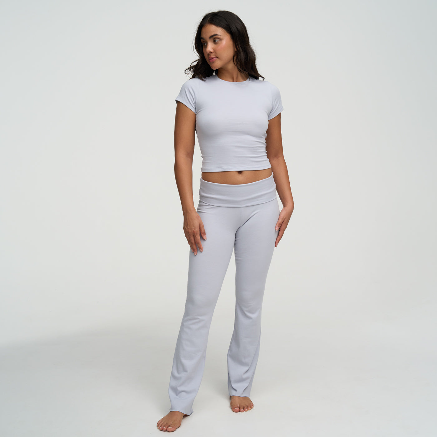 Katoen wijd uitlopende bootcut leggings