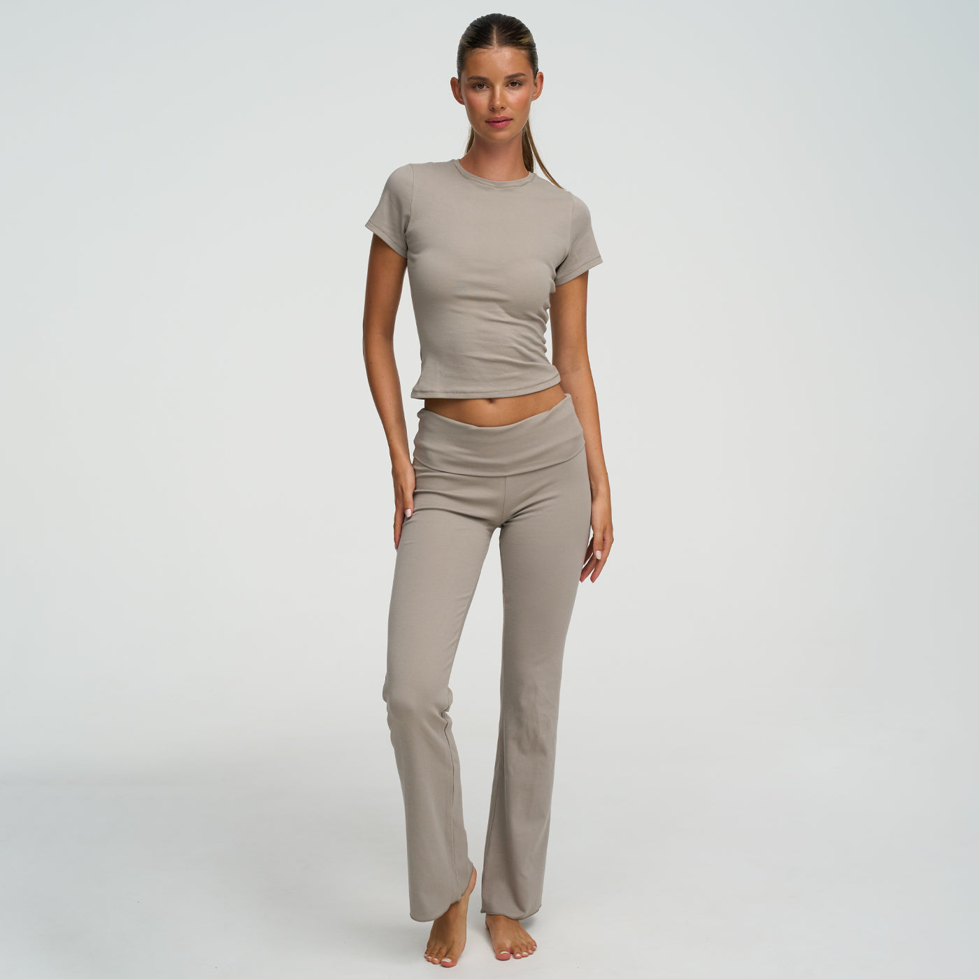 Katoen wijd uitlopende bootcut leggings