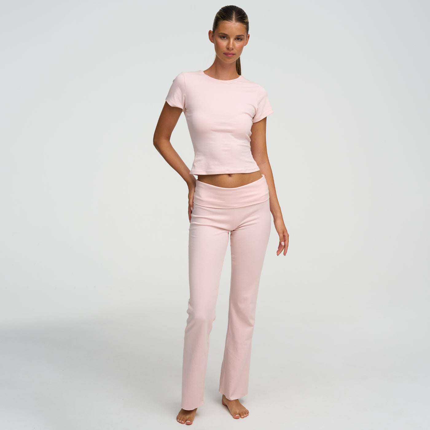 Katoen wijd uitlopende bootcut leggings