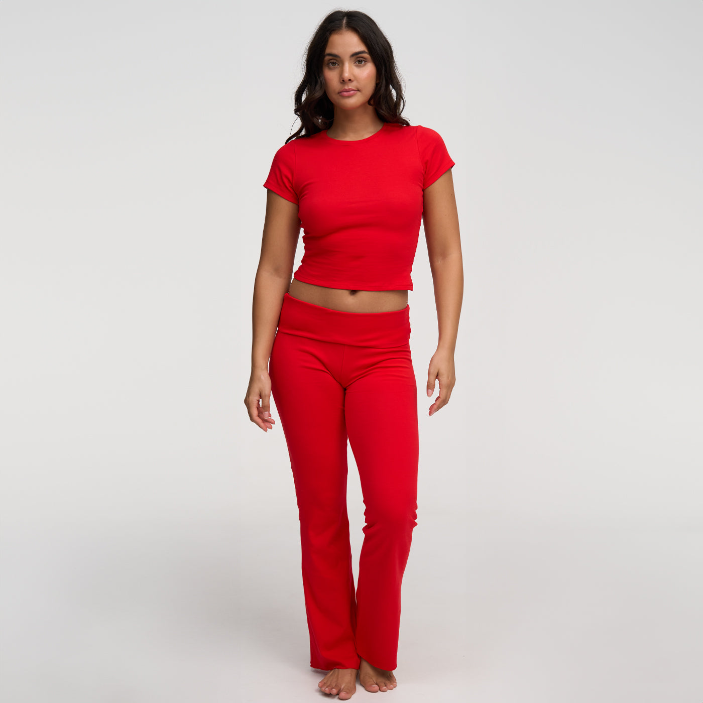 Katoen wijd uitlopende bootcut leggings