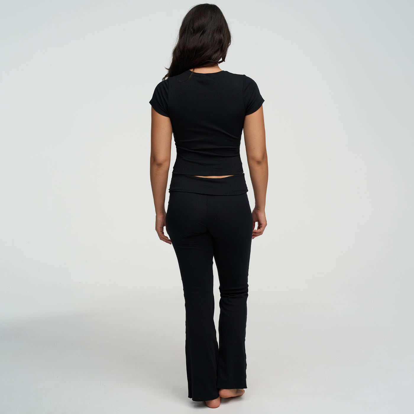 Katoen wijd uitlopende bootcut leggings