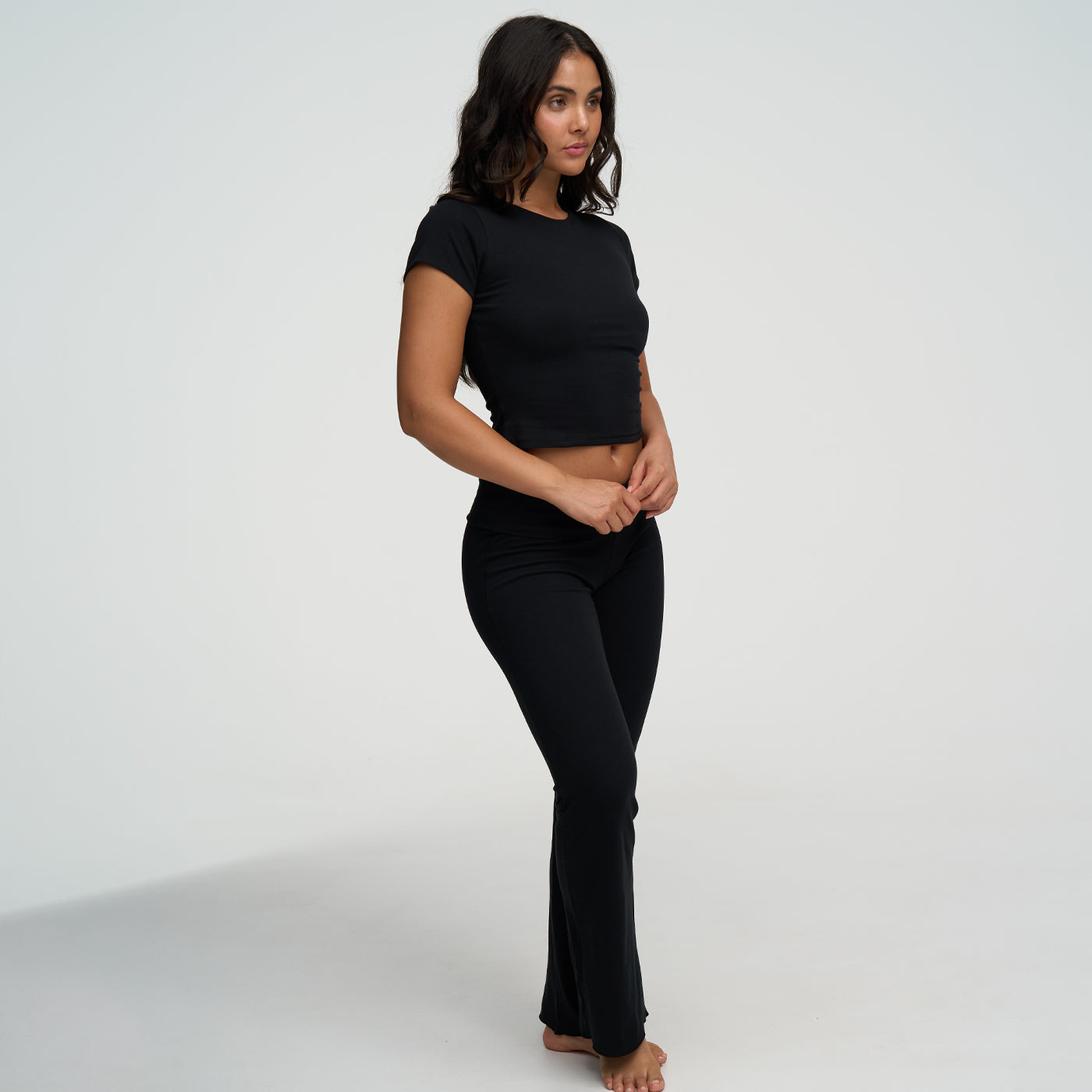 Katoen wijd uitlopende bootcut leggings
