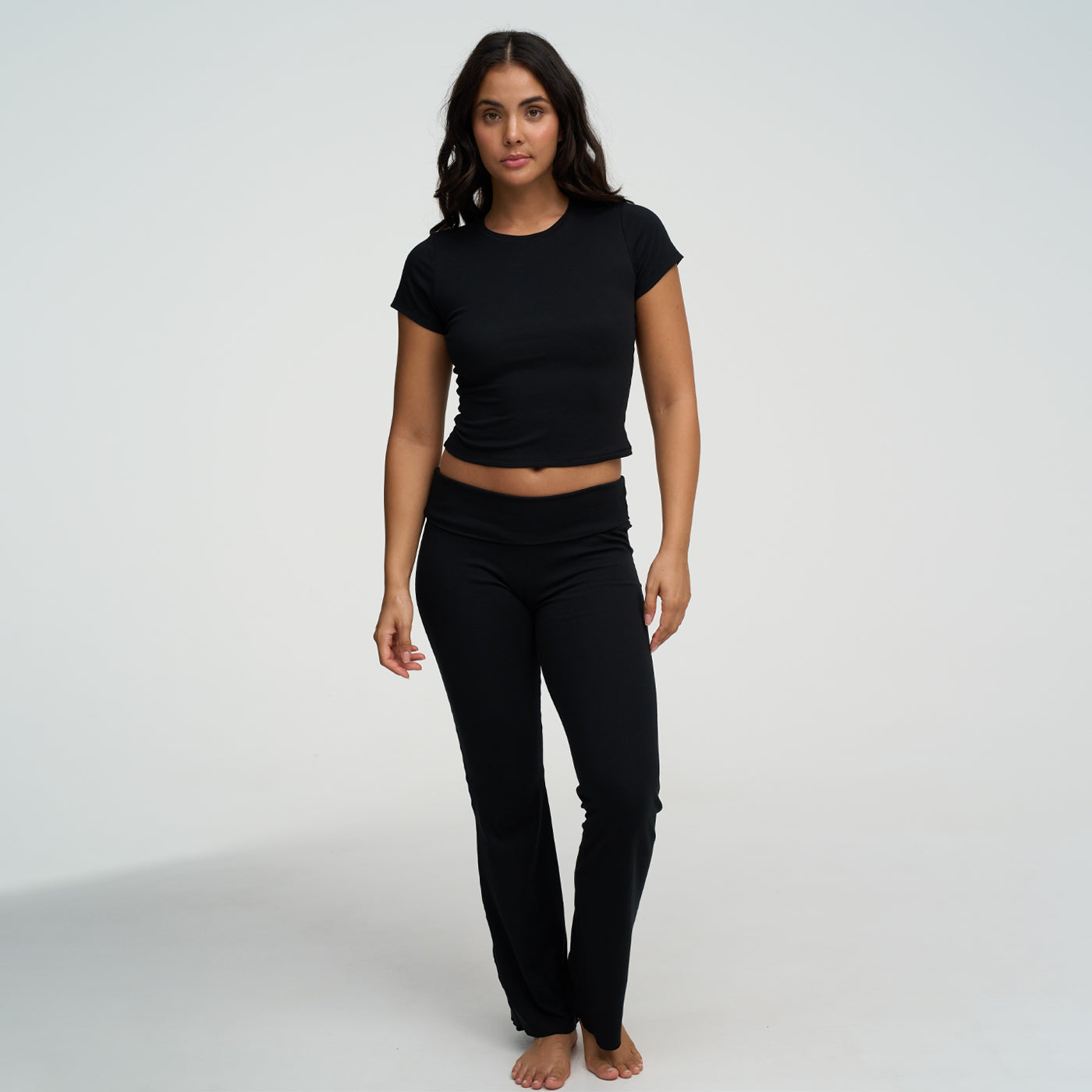 Katoen wijd uitlopende bootcut leggings