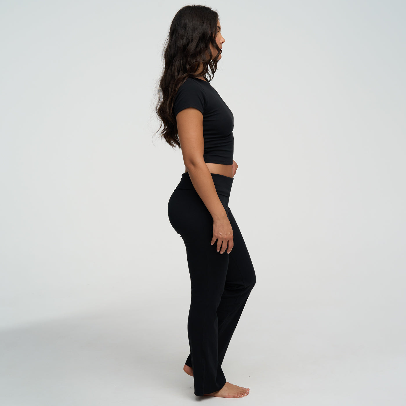 Katoen wijd uitlopende bootcut leggings