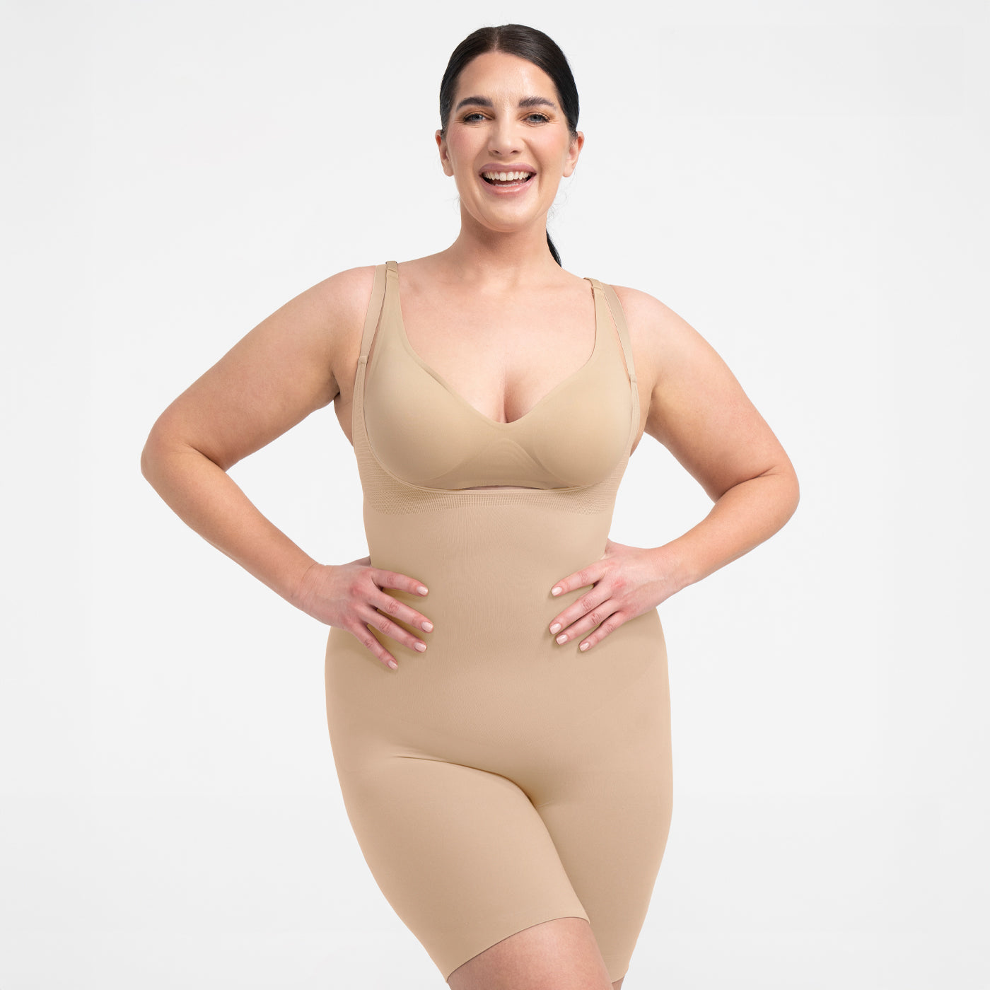 Bodysuit beeldhouwen shapewear met een open borst