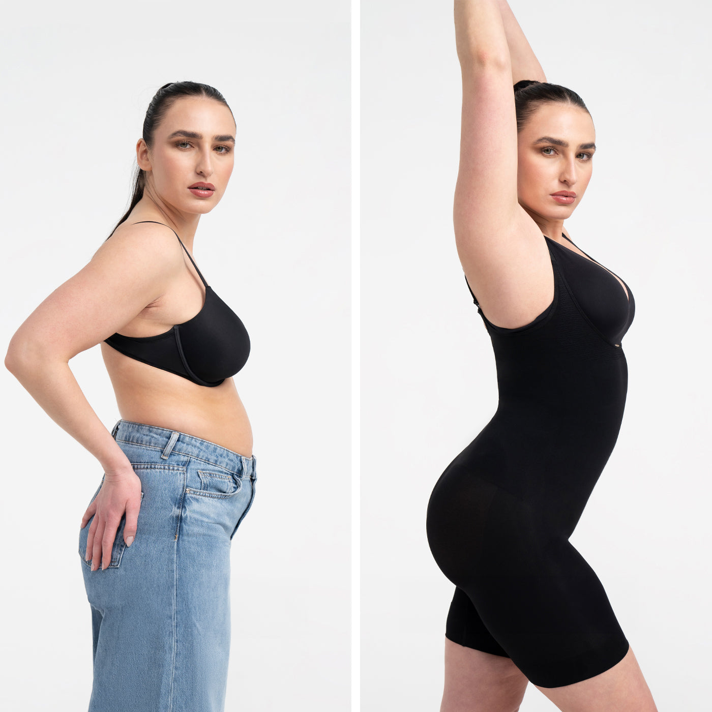 Bodysuit beeldhouwen shapewear met een open borst