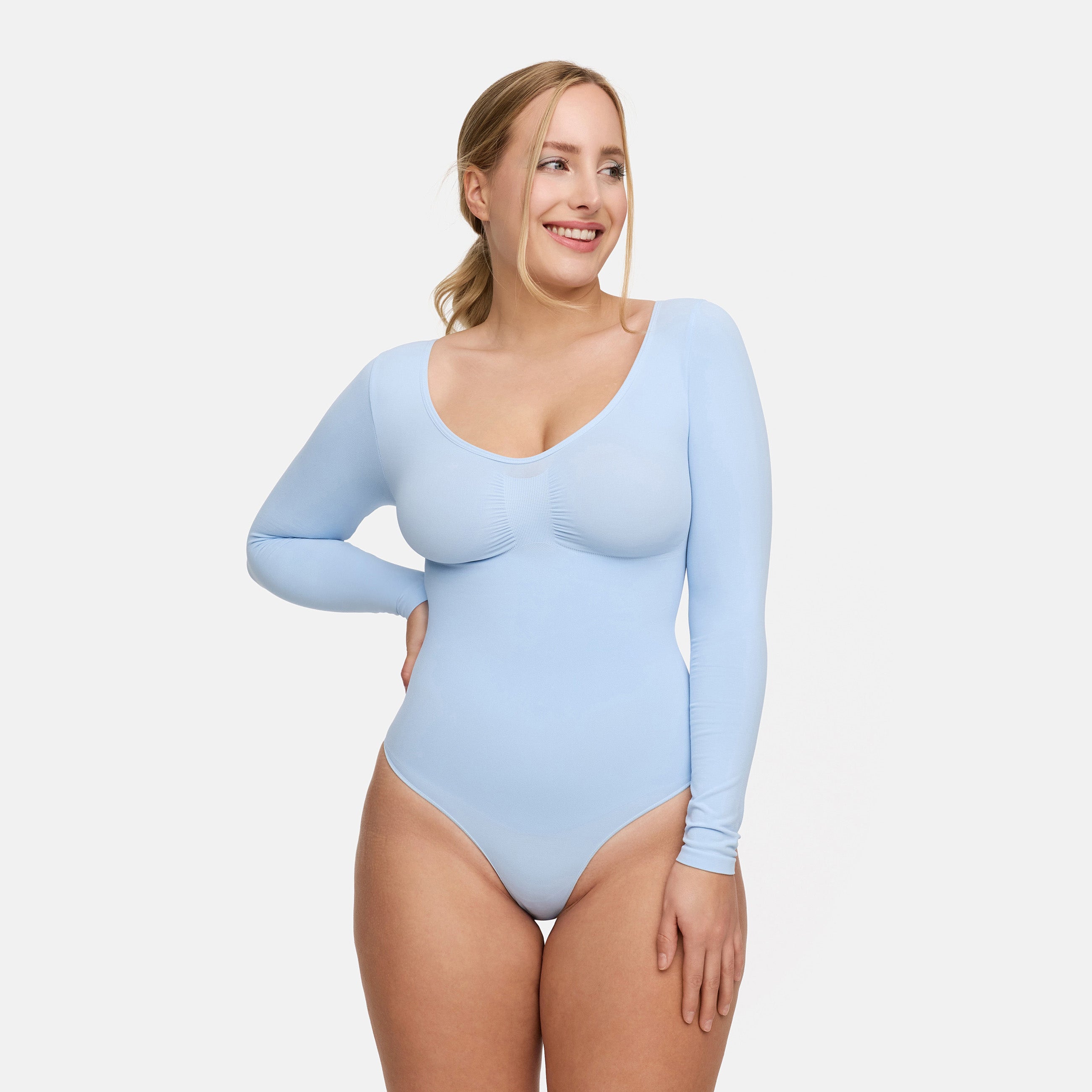 Bodysuit beeldhouwen shapewear longsleeve met slip