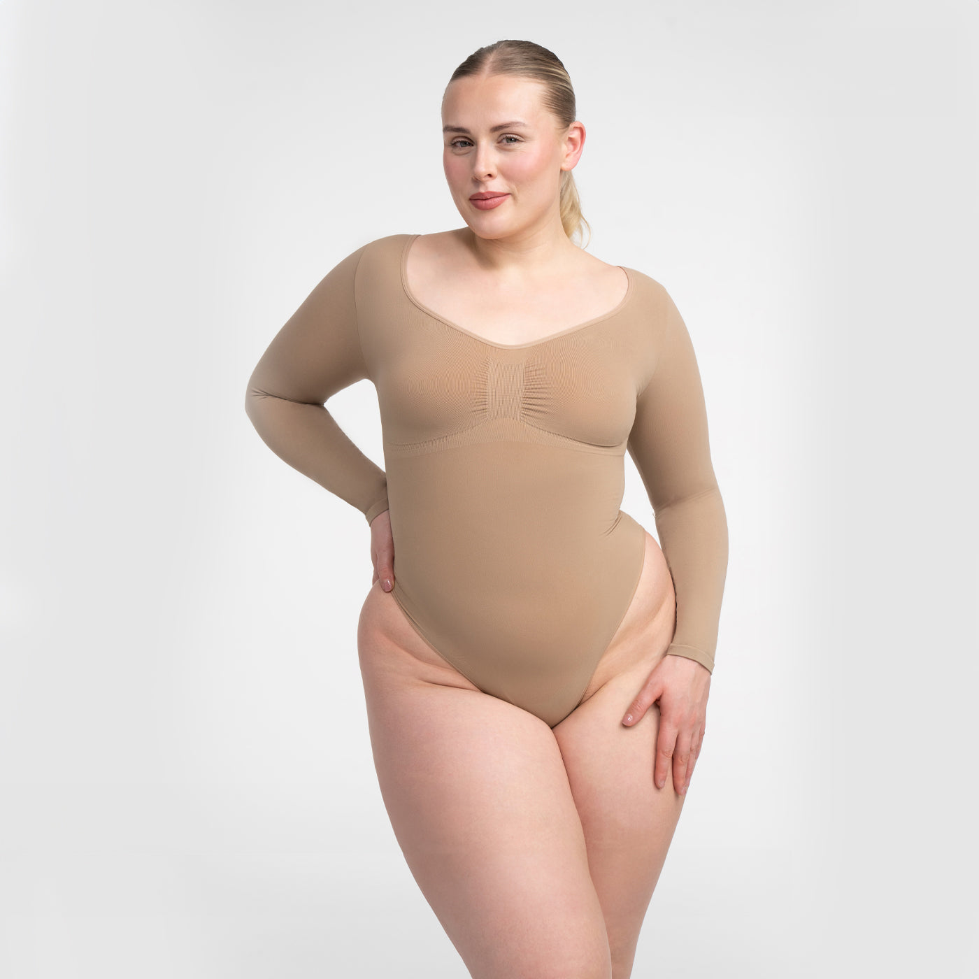 Bodysuit beeldhouwen shapewear longsleeve met slip