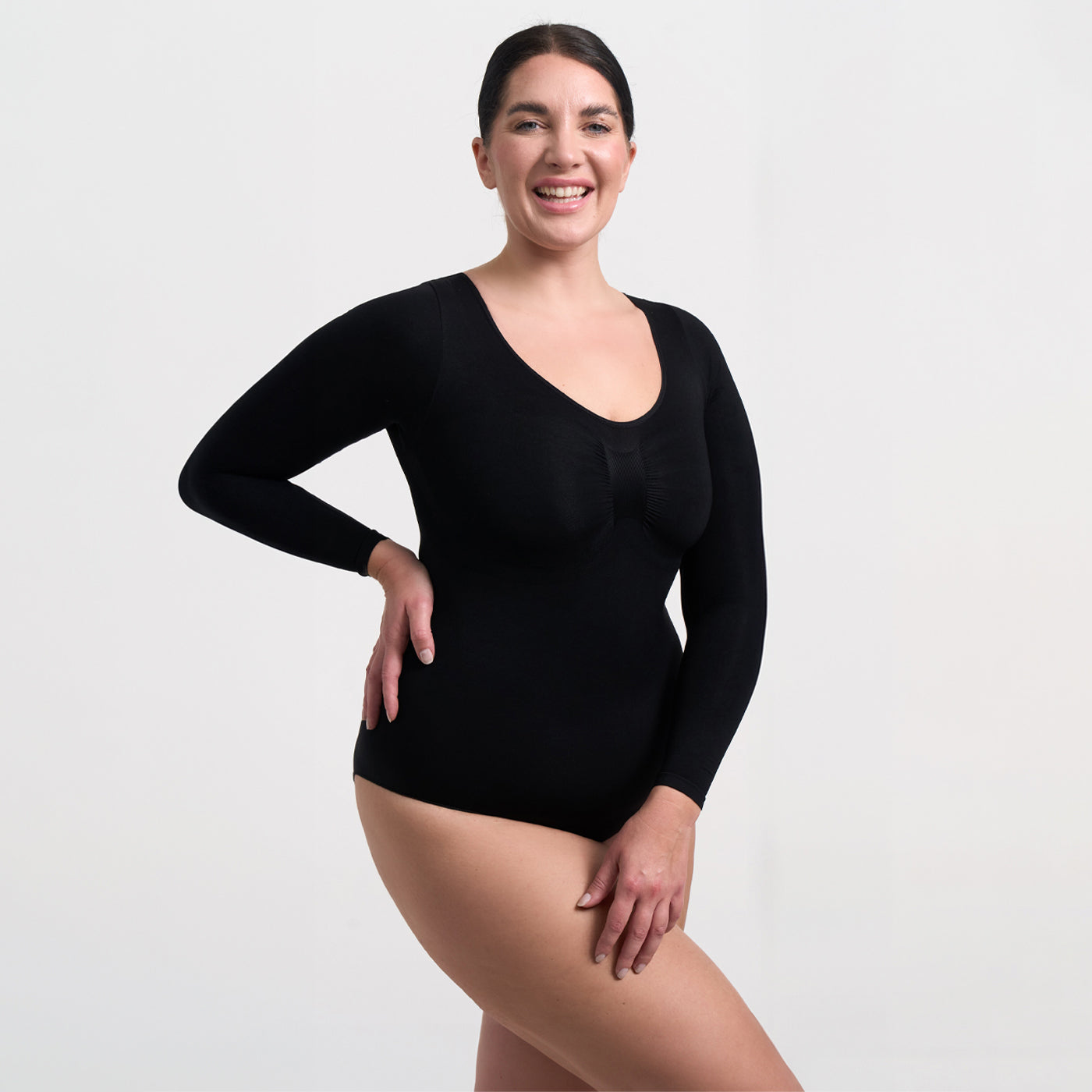 Bodysuit beeldhouwen shapewear longsleeve met slip
