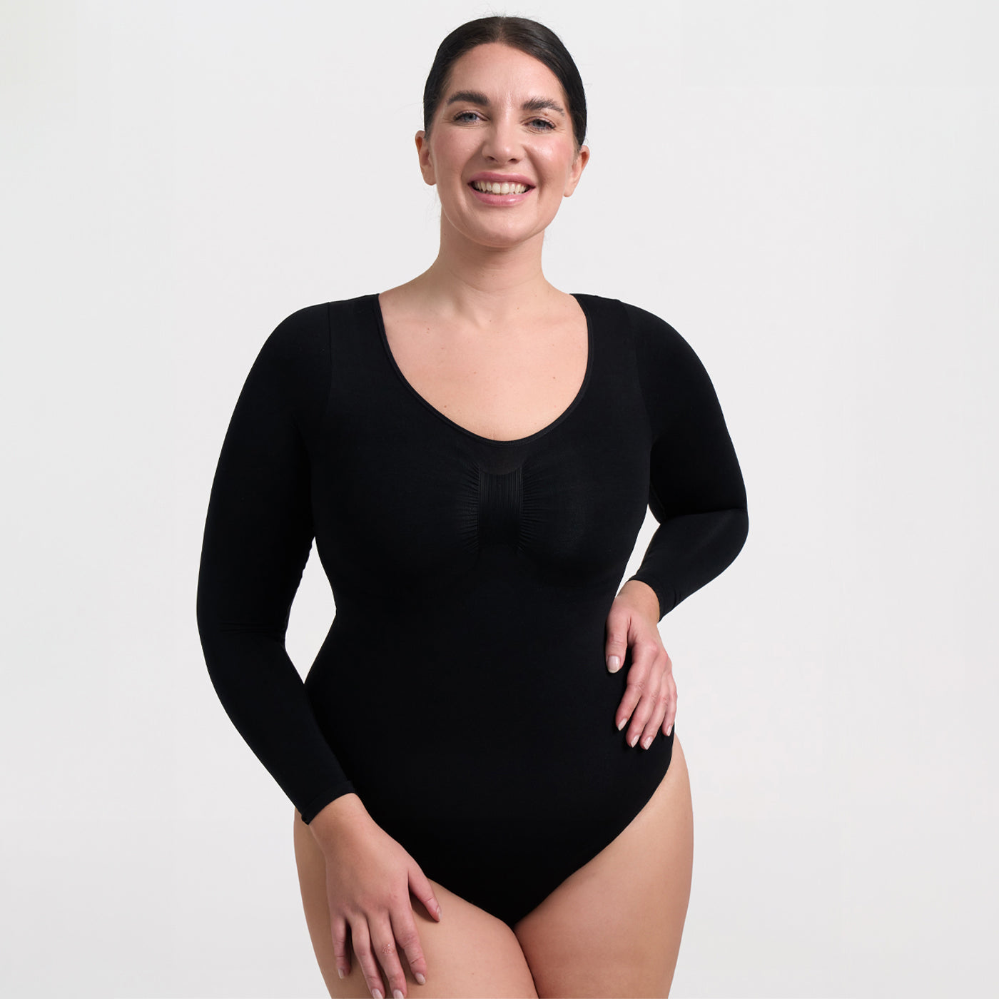 Bodysuit beeldhouwen shapewear longsleeve met slip