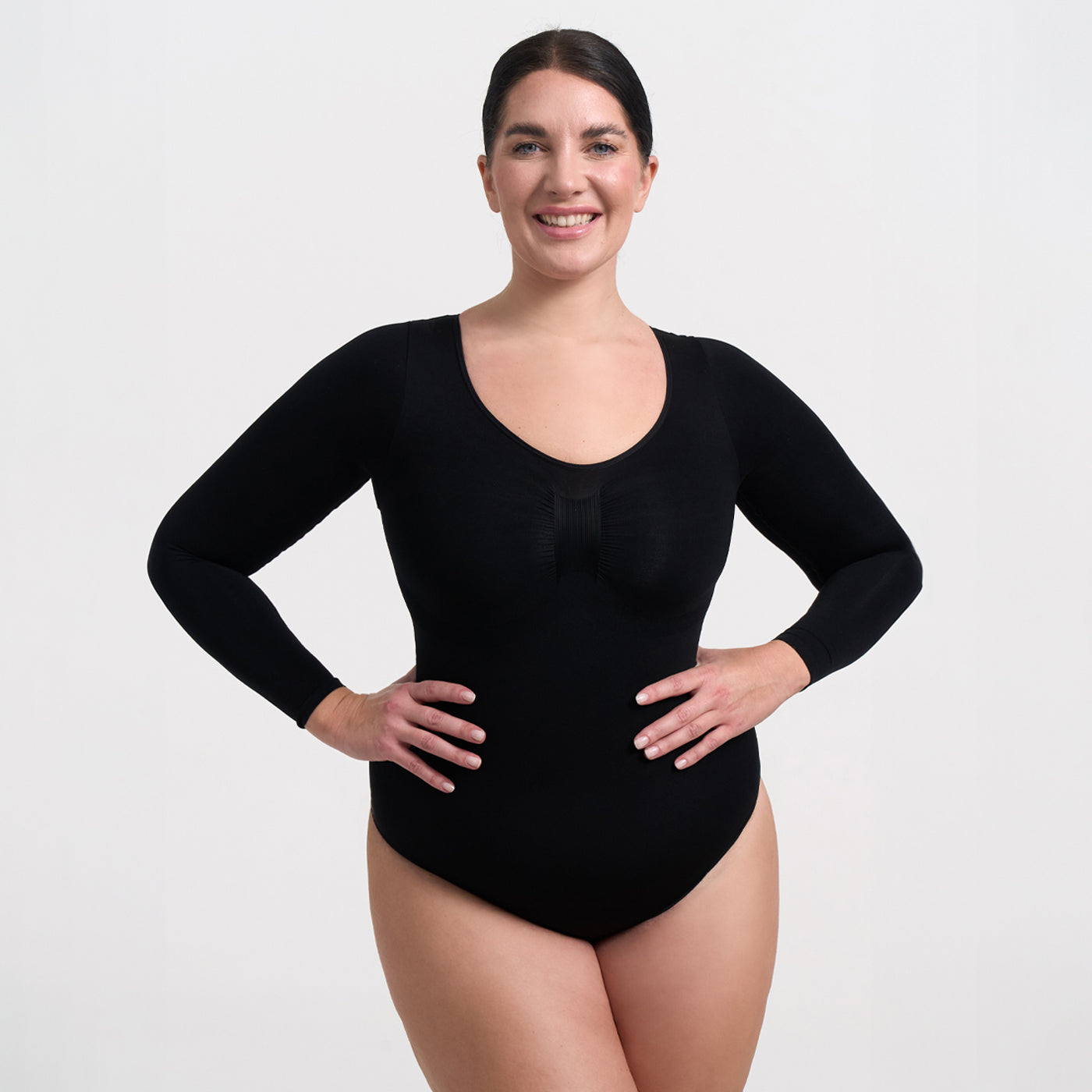 Bodysuit beeldhouwen shapewear longsleeve met slip