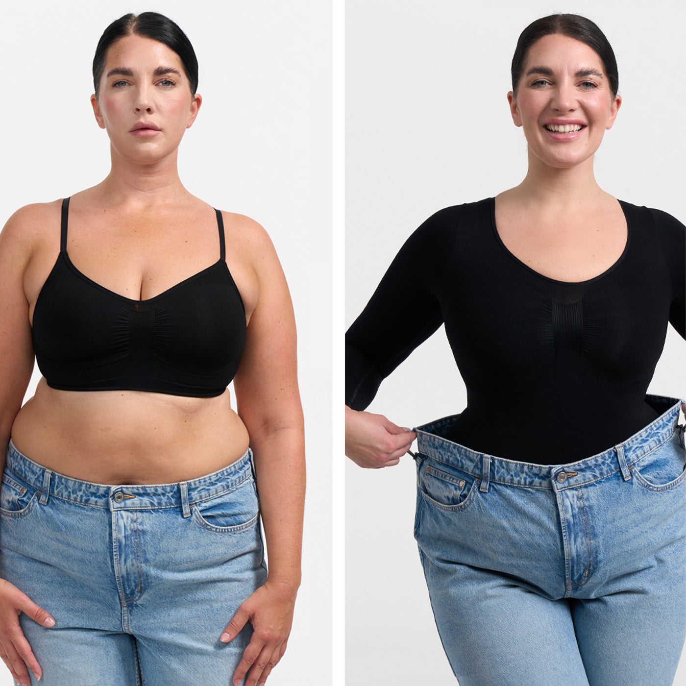 Bodysuit beeldhouwen shapewear longsleeve met slip