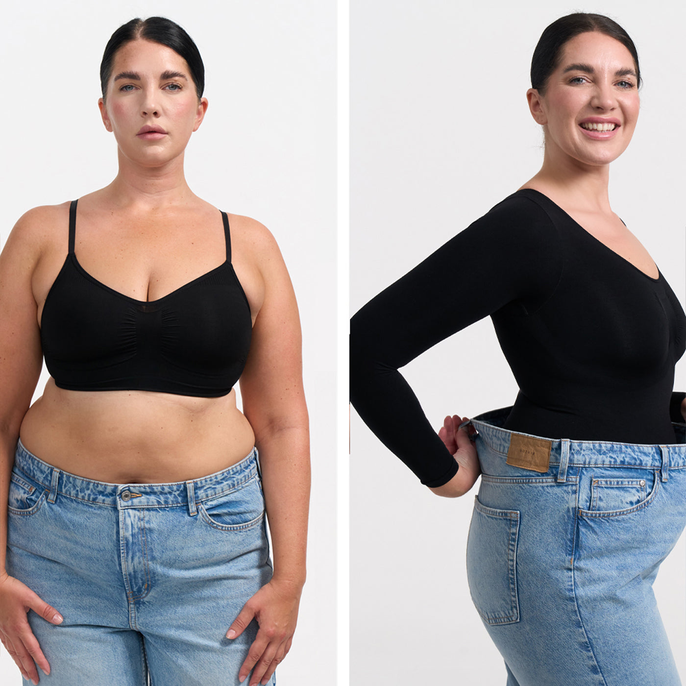 Bodysuit beeldhouwen shapewear longsleeve met slip