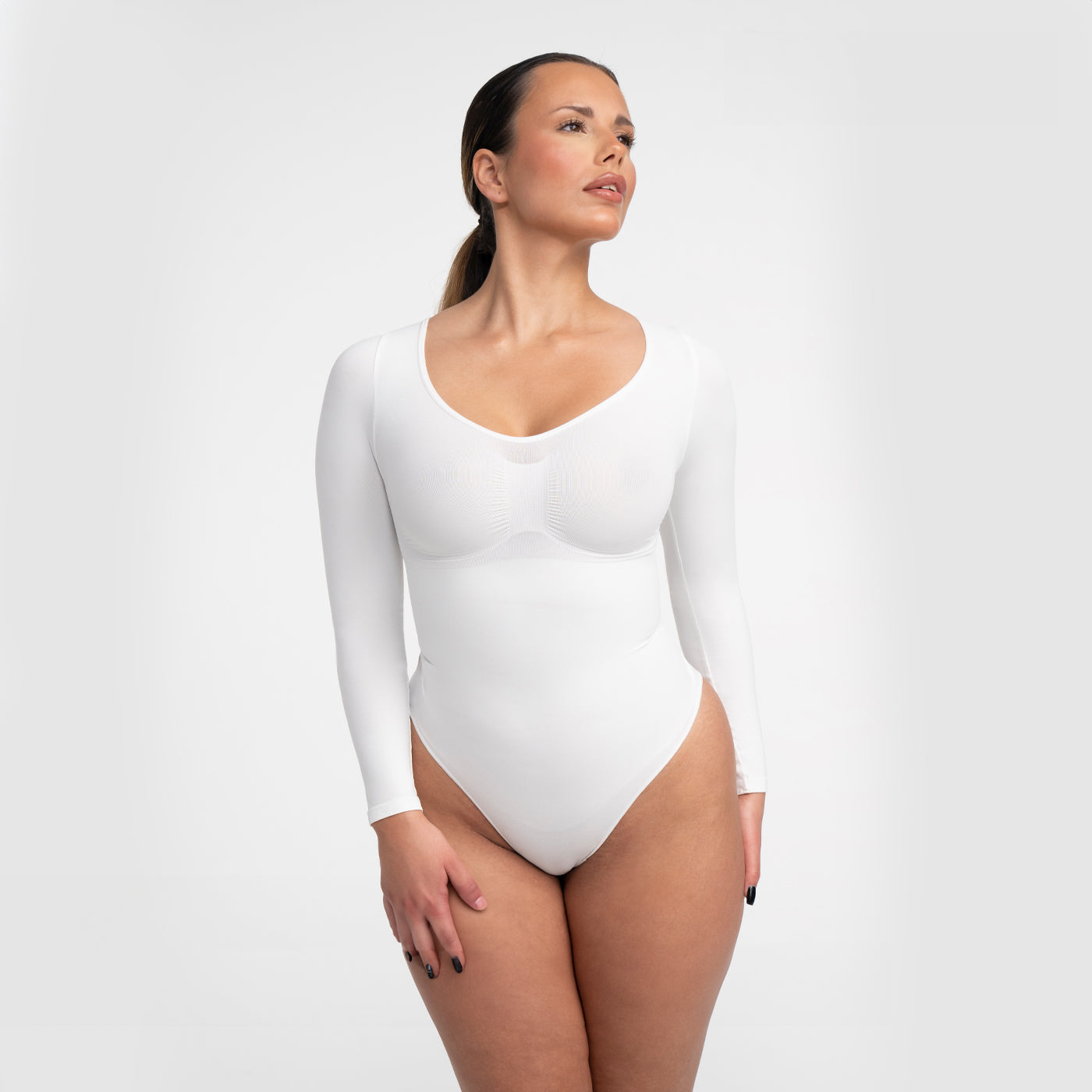 Bodysuit beeldhouwen shapewear longsleeve met slip