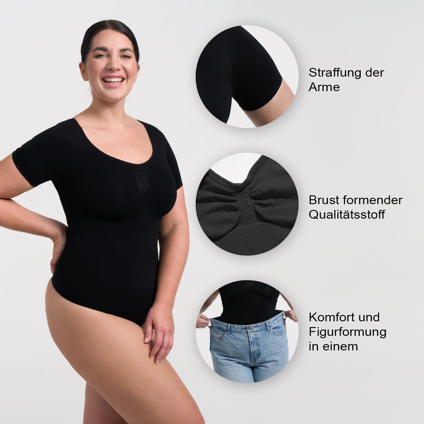 Bodysuit Sculpting Shapewear T-Shirt mit String