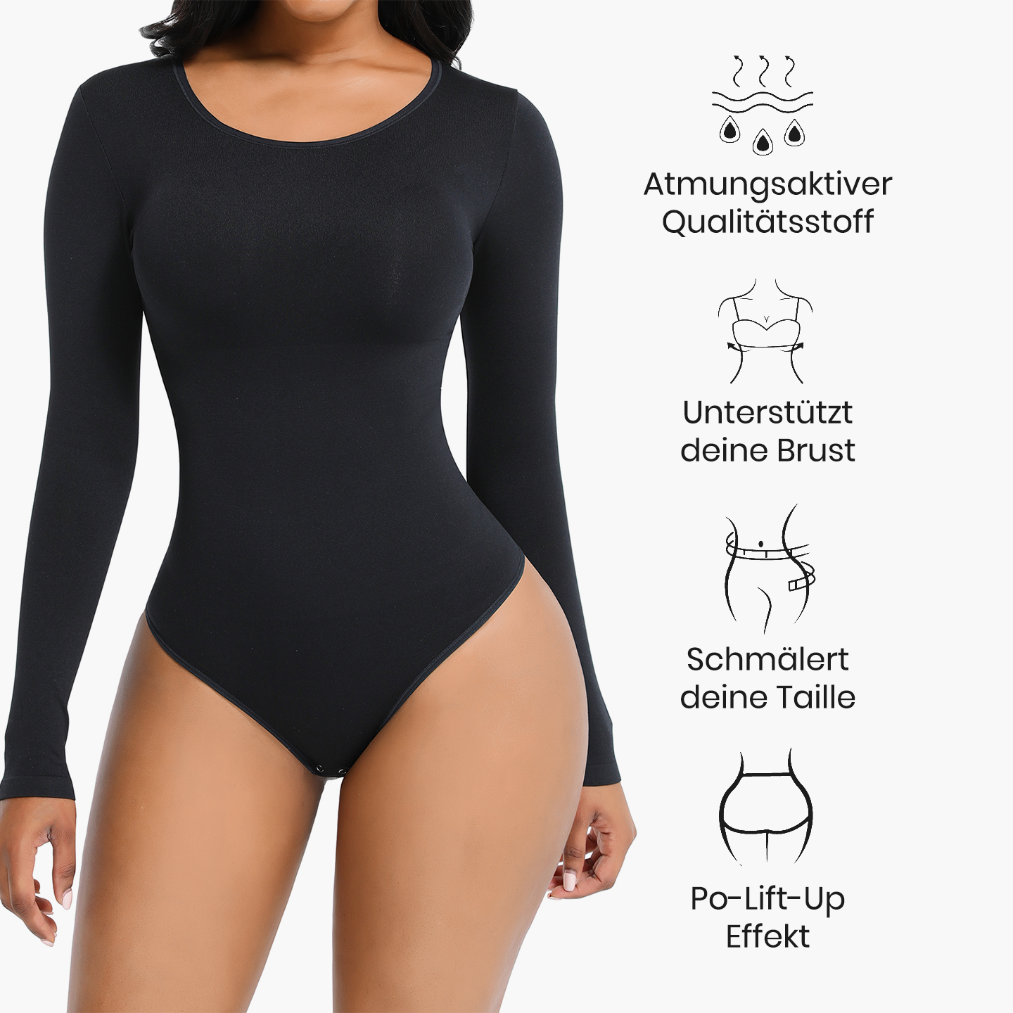 Body met lange mouwen Sculpting Shapewear